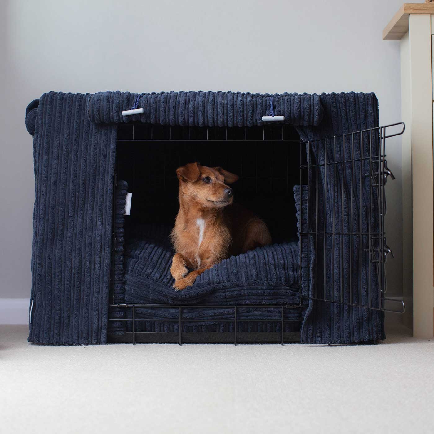 Dog Crate Set in Navy Essentials Plush by Lords & Labradors