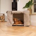 Dog Crate Cover in Mink Bouclé by Lords & Labradors