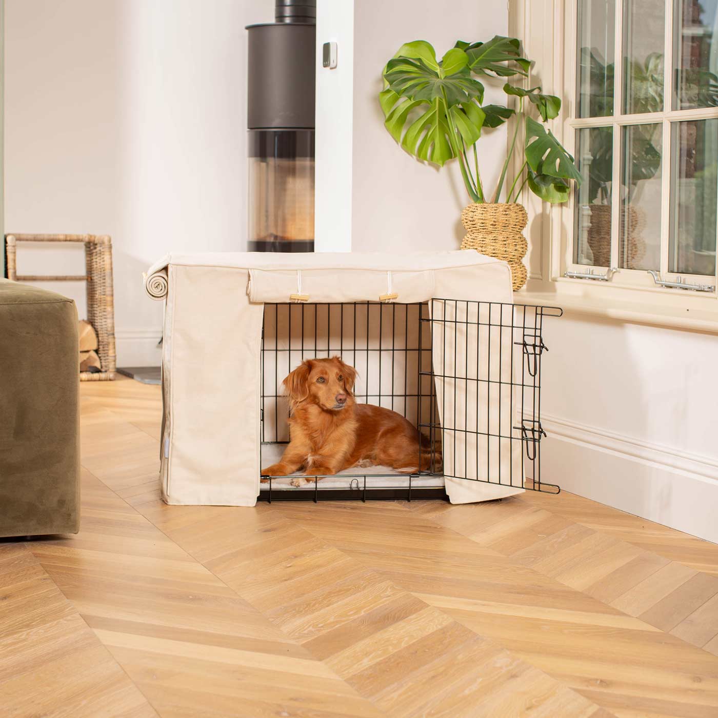 Dog Crate Cover In Savanna Bone by Lords & Labradors