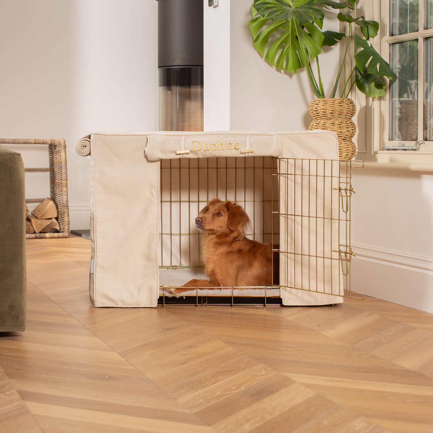 Dog Crate Cover In Savanna Bone by Lords & Labradors