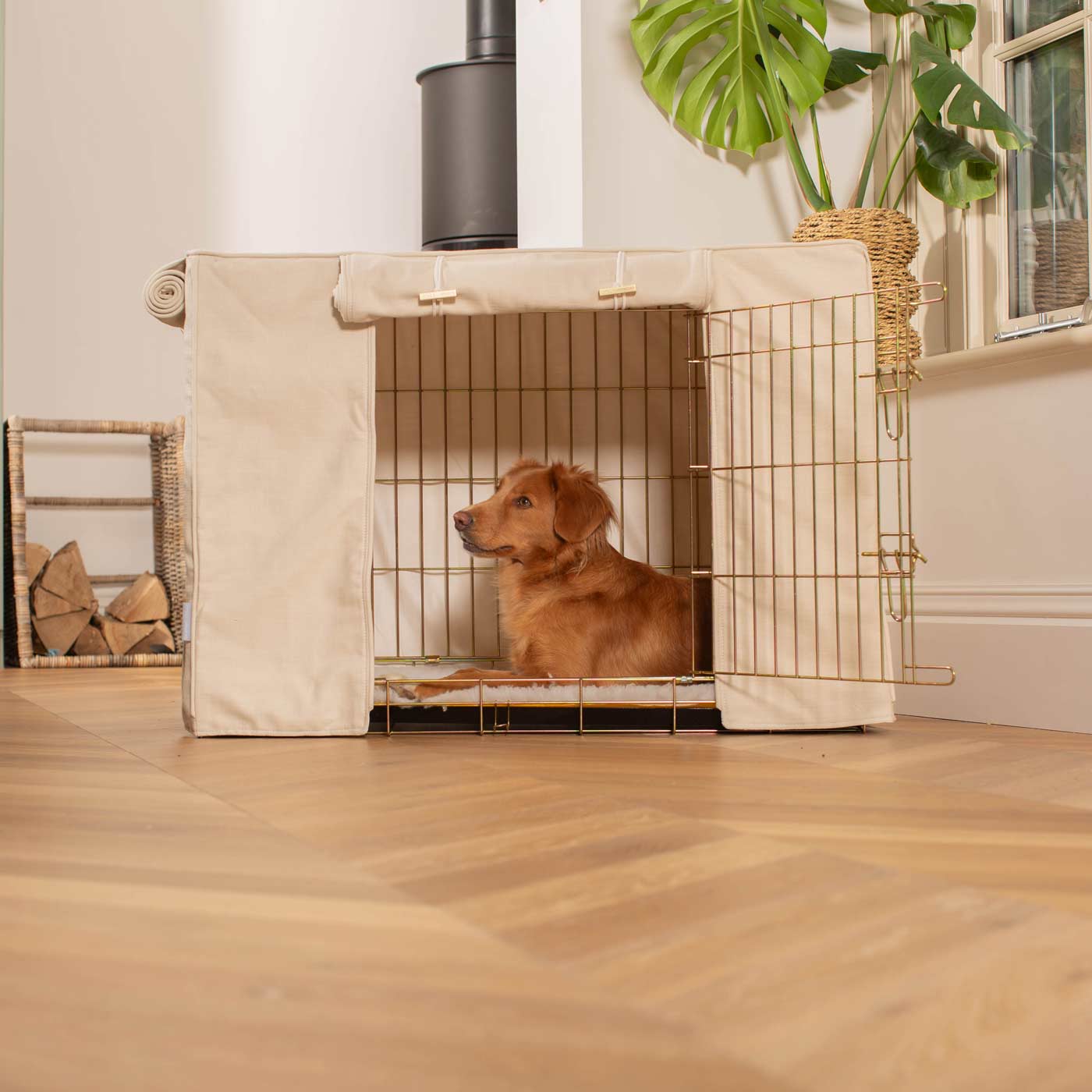 Dog Crate Cover In Savanna Bone by Lords & Labradors