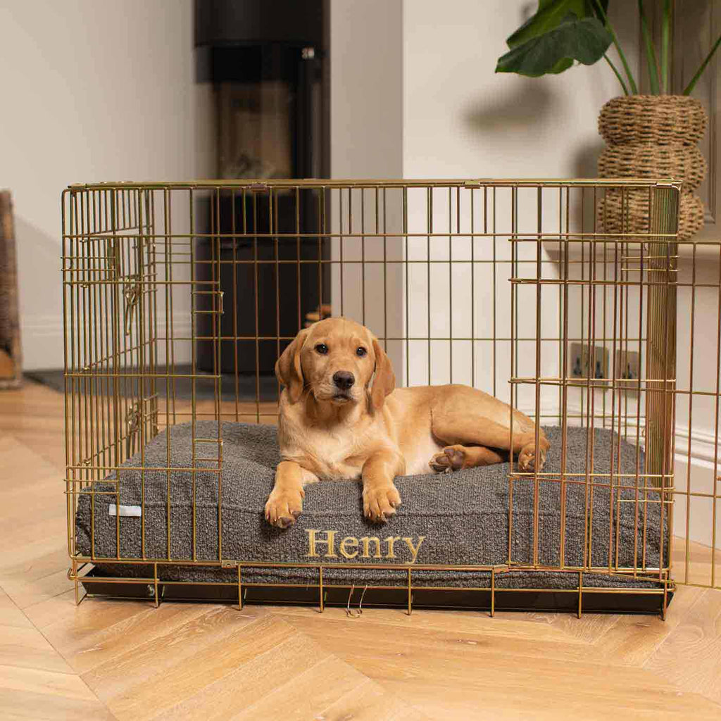 Dog Cushion in Granite Bouclé by Lords & Labradors