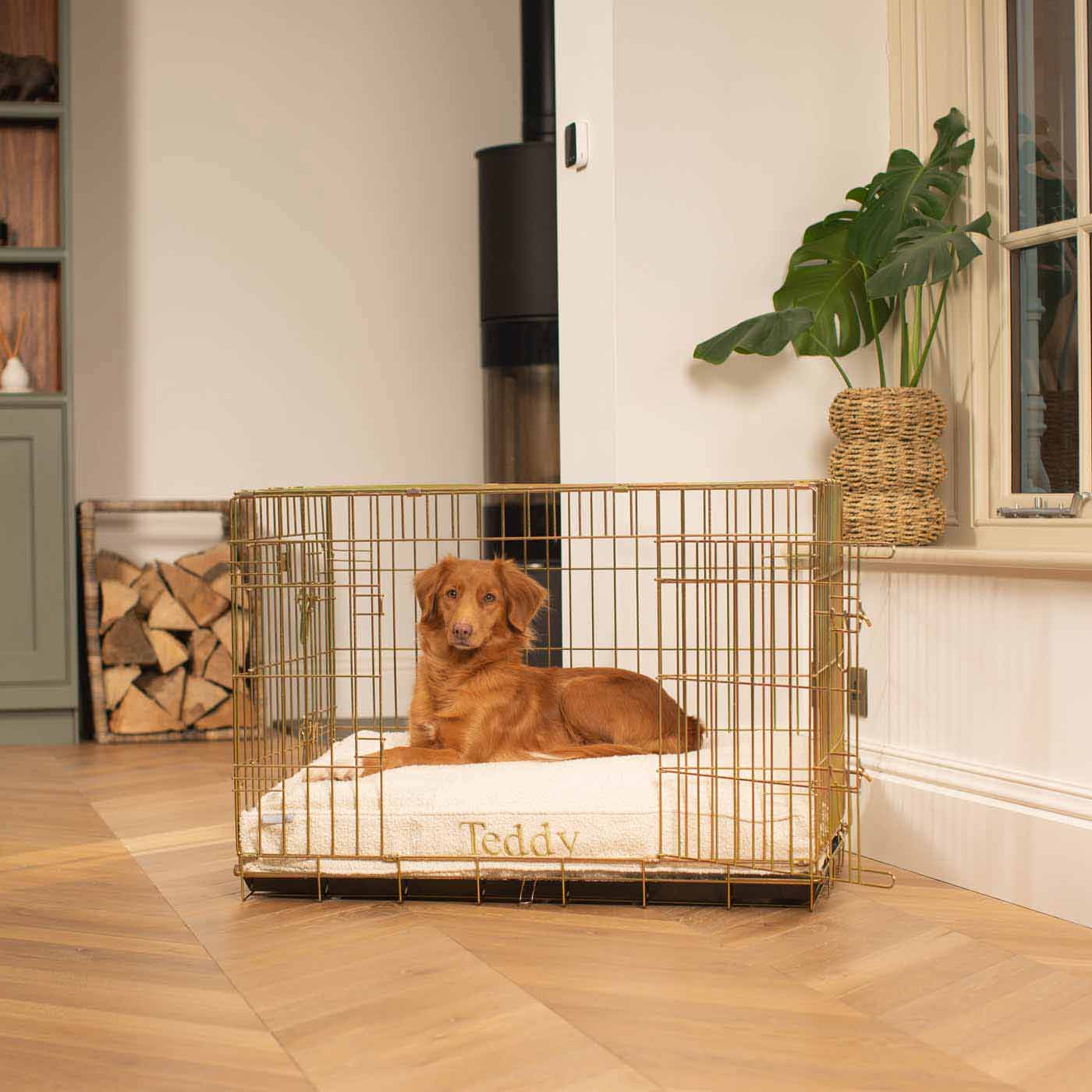 Dog Cushion in Ivory Bouclé by Lords & Labradors
