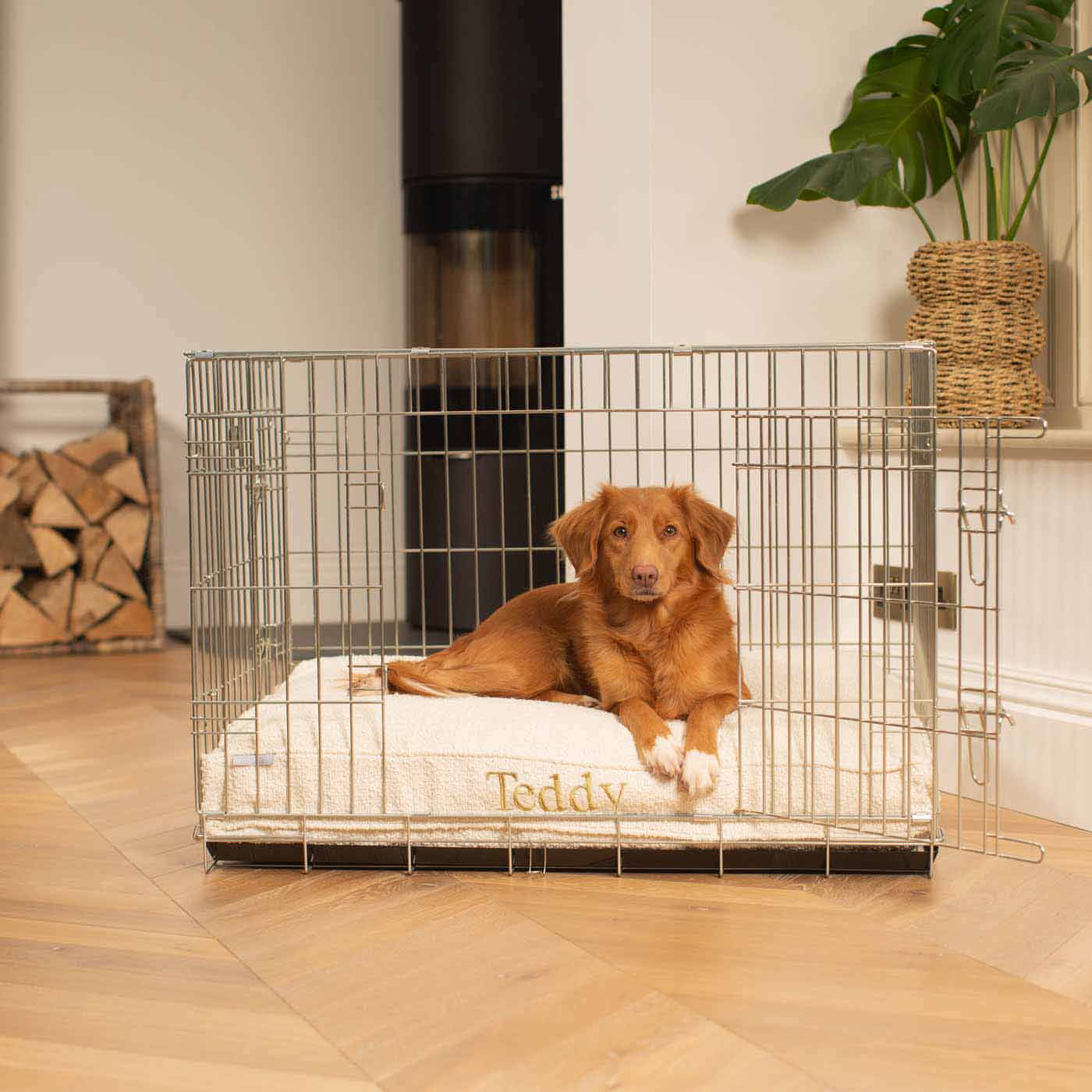 Dog Cushion in Ivory Bouclé by Lords & Labradors