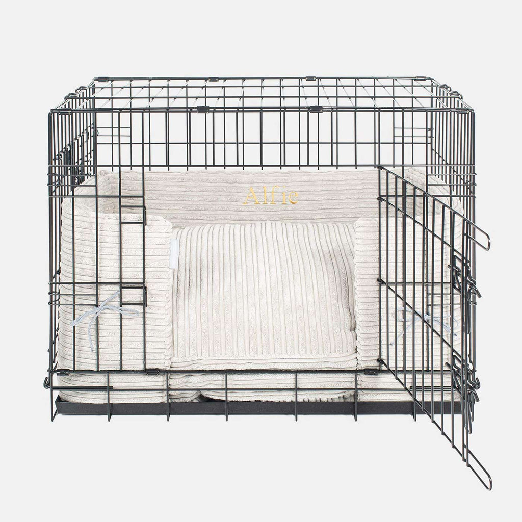 Dog Crate Bumper in Light Grey Essentials Plush by Lords & Labradors