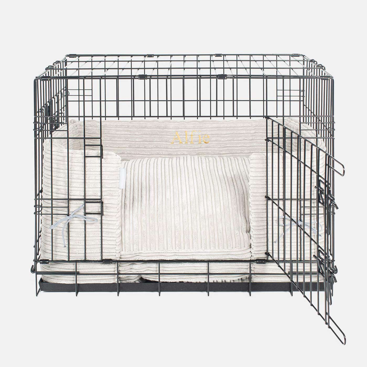 Dog Crate Bumper in Light Grey Essentials Plush by Lords & Labradors
