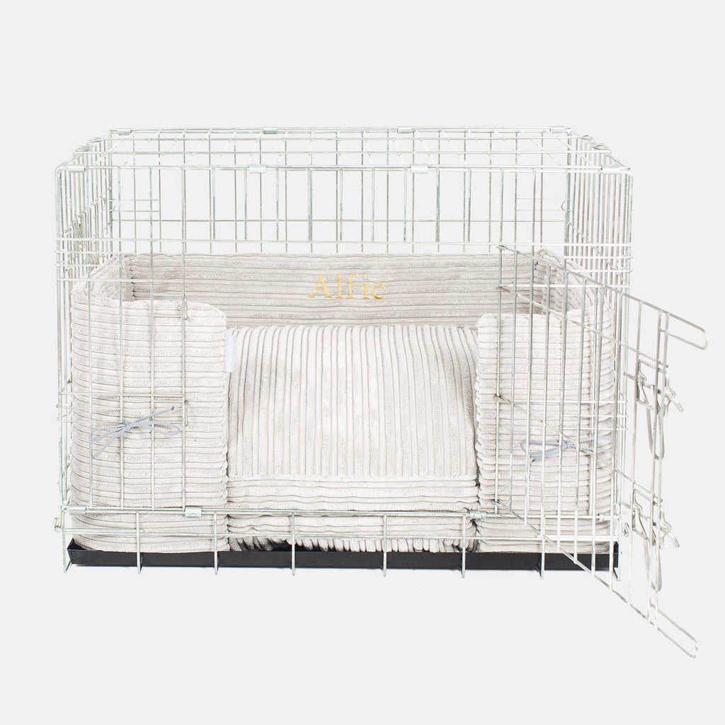 Dog Crate Bumper in Light Grey Essentials Plush by Lords & Labradors