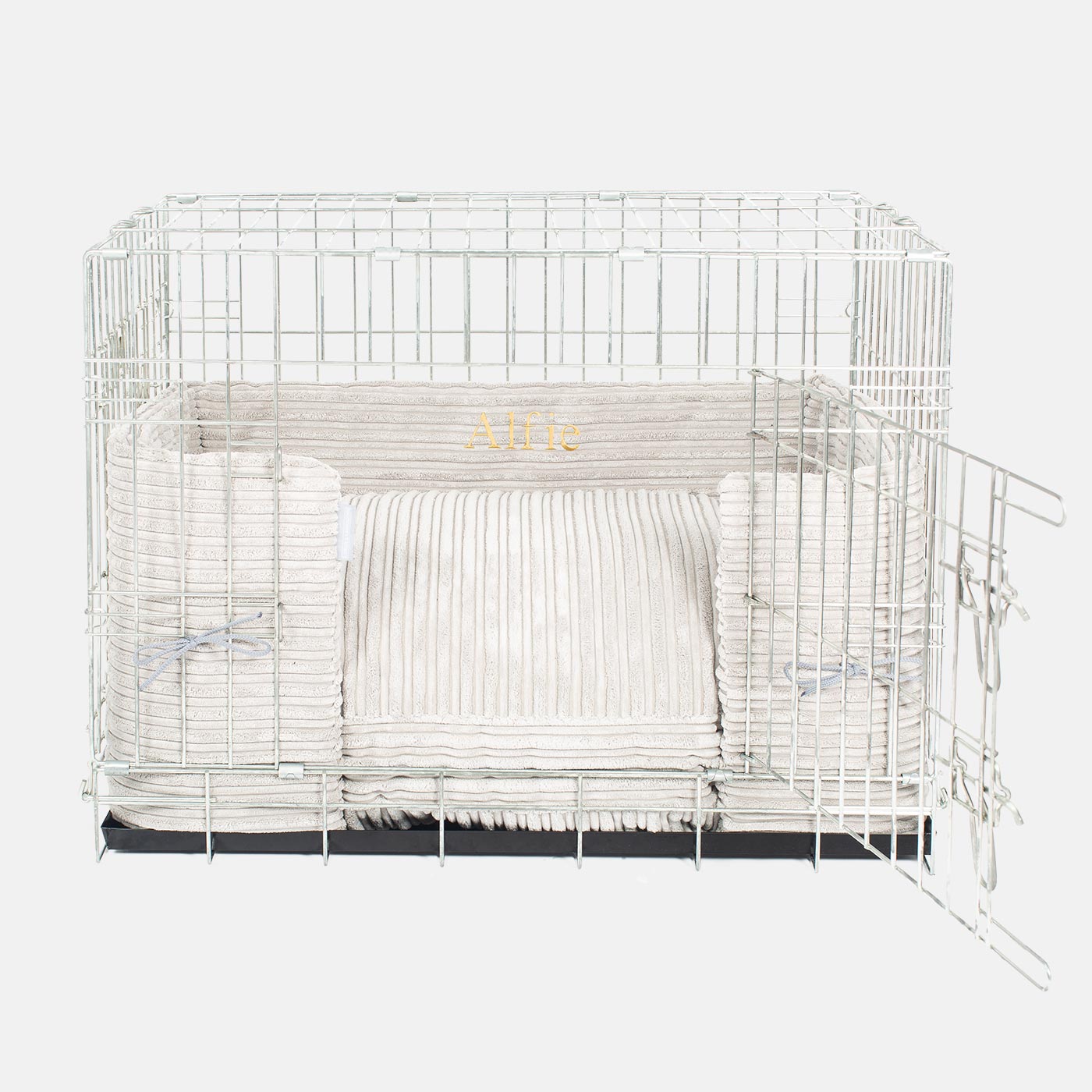 Dog Crate Bumper in Light Grey Essentials Plush by Lords & Labradors