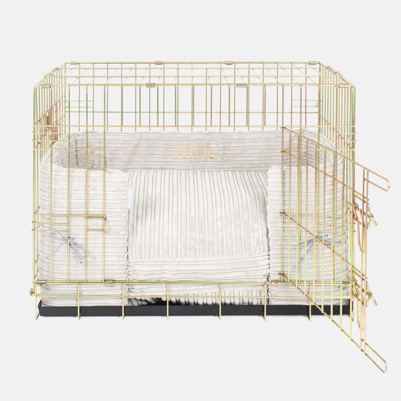 Dog Crate Bumper in Light Grey Essentials Plush by Lords & Labradors