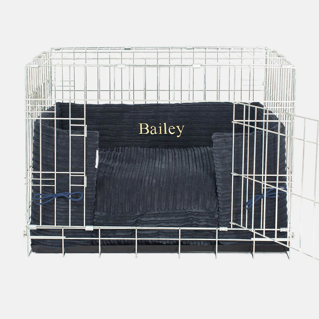 Dog Crate Bumper in Navy Essentials Plush by Lords & Labradors
