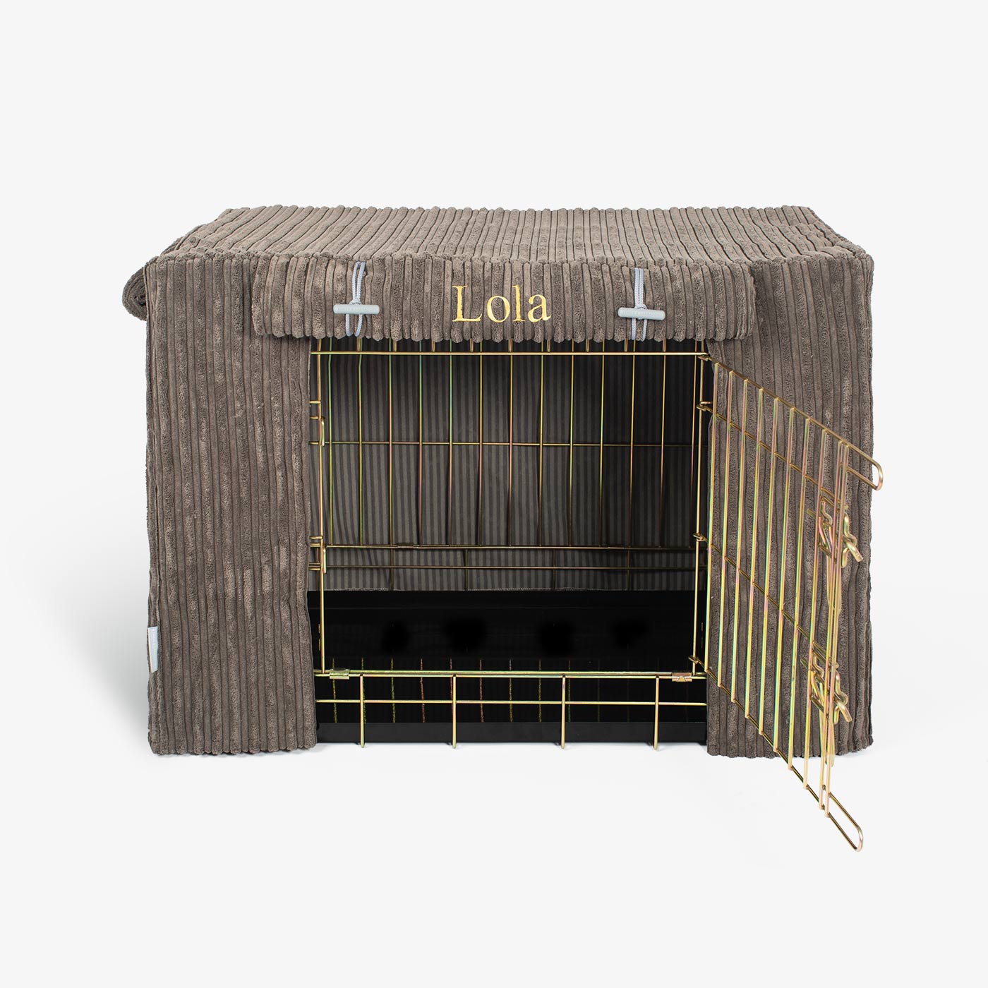 Dog Crate Cover in Dark Grey Essentials Plush by Lords & Labradors