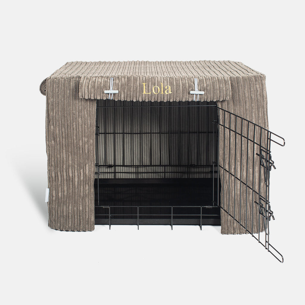 Dog Crate Cover in Dark Grey Essentials Plush by Lords & Labradors
