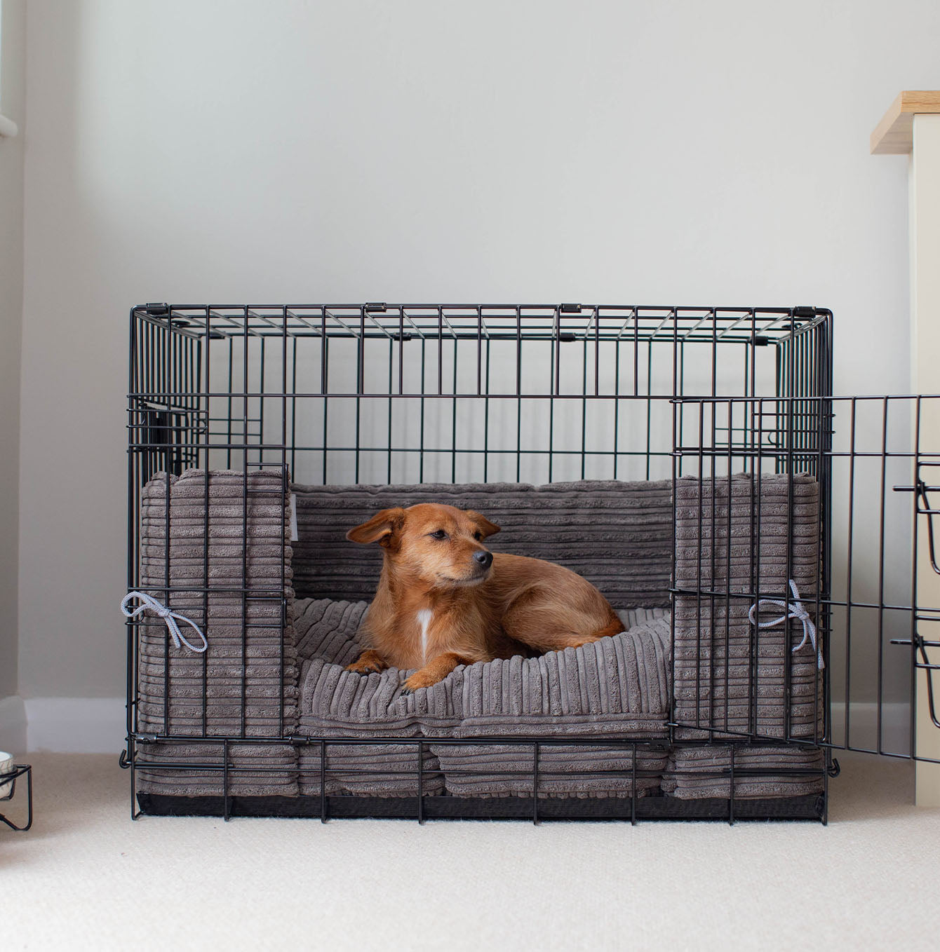 Dog Crate Bumper in Dark Grey Essentials Plush by Lords & Labradors