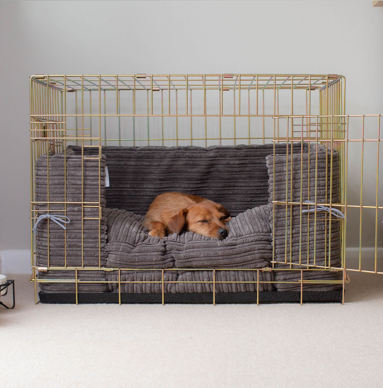Dog Crate Bumper in Dark Grey Essentials Plush by Lords & Labradors