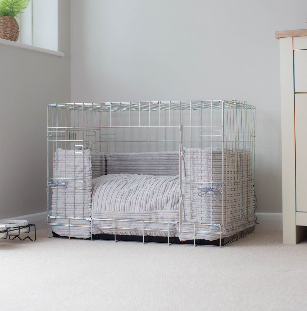 Dog Crate Bumper in Light Grey Essentials Plush by Lords & Labradors