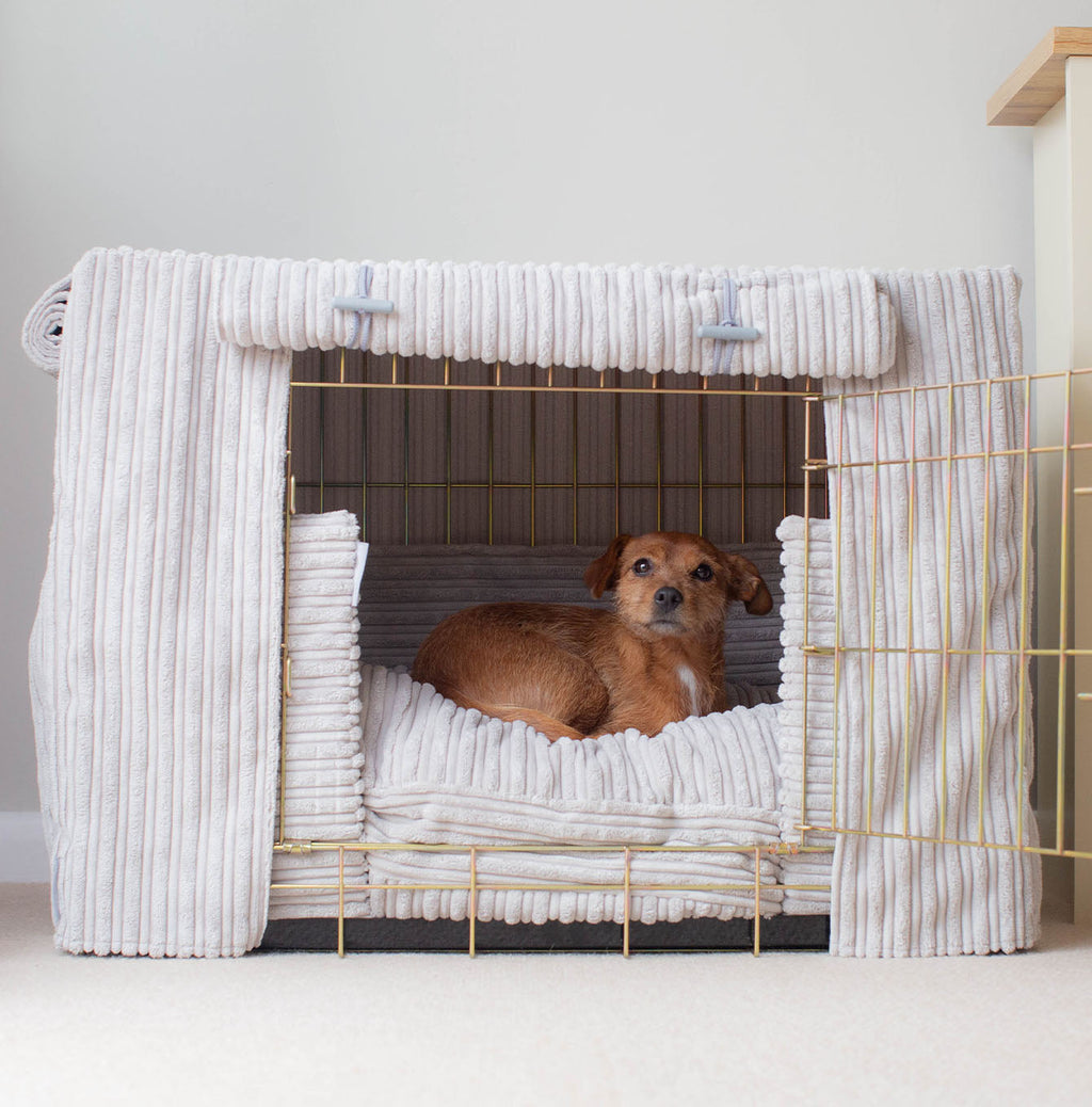 Dog Crate Set in Light Grey Essentials Plush by Lords & Labradors