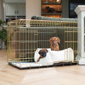 Dog Crate with Cosy & Calming Puppy Crate Bed in Ivory Bouclé by Lords & Labradors
