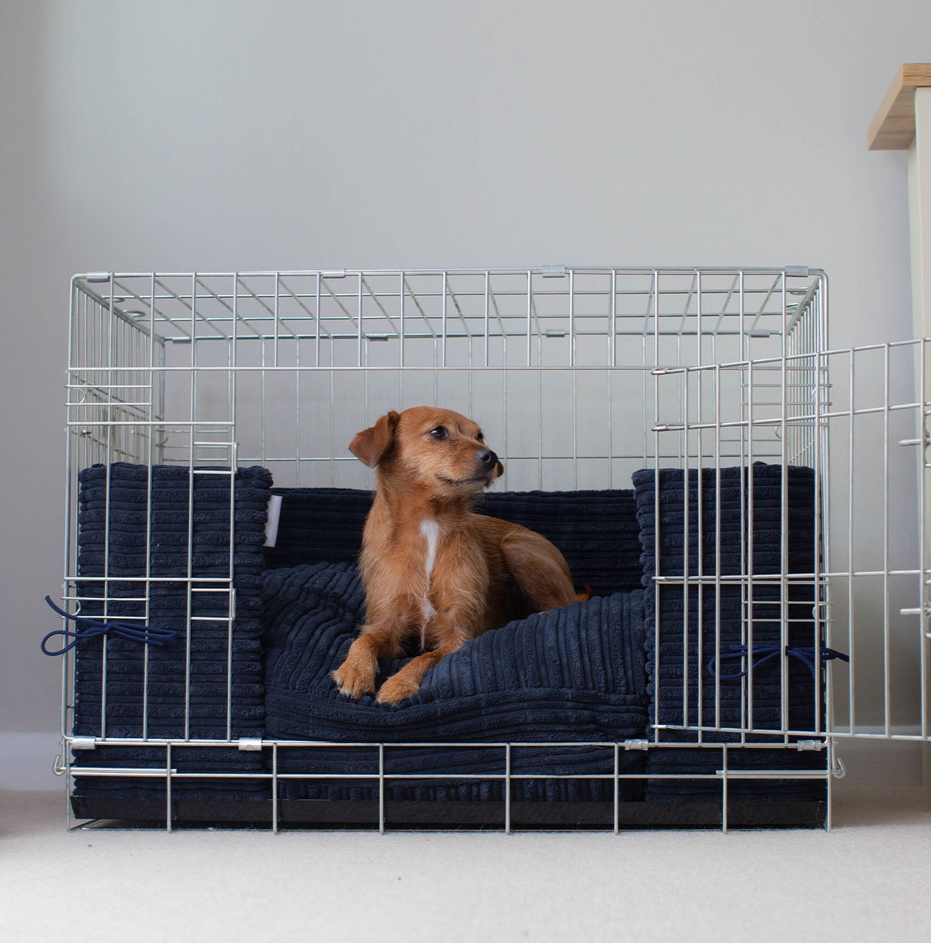 Dog Crate Bumper in Navy Essentials Plush by Lords & Labradors